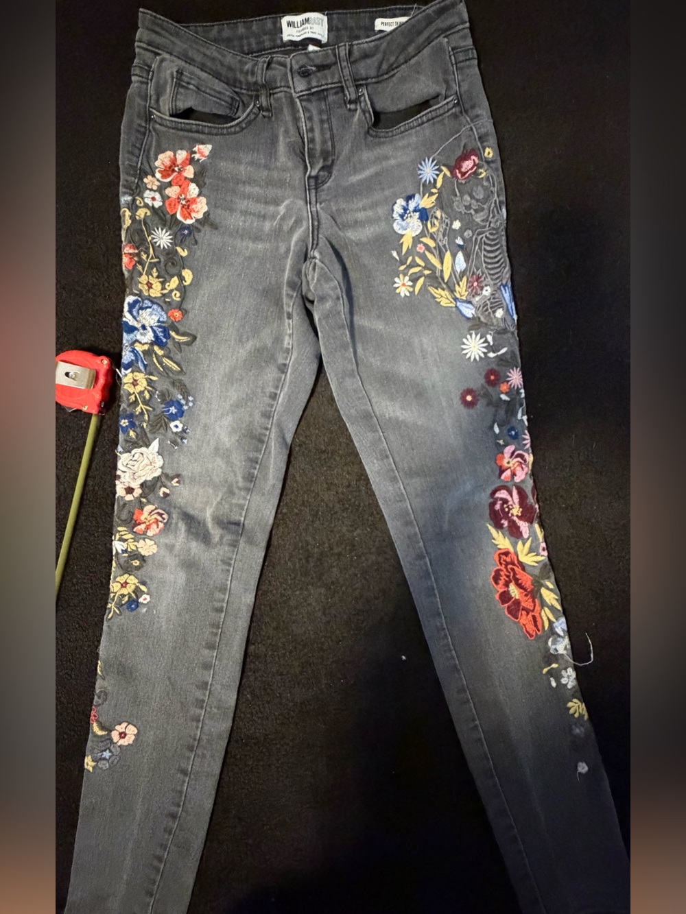 William Rast Embroidered Perfect Skinny Jeans - 26